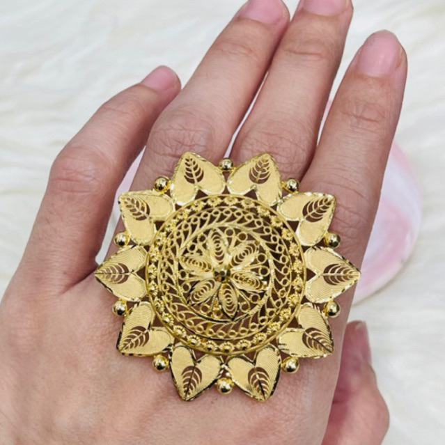 Cincin bunga matahari love terbaru emas asli kadar 700