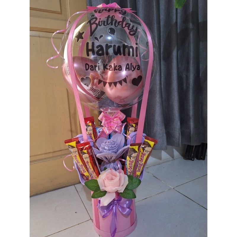buket balon ukuran besar 1set lengkap dengan stiker balon dan styrofoam bulat,belum di rangkai