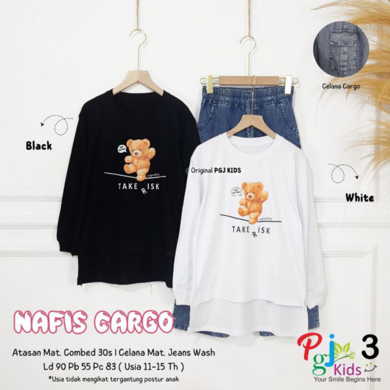 Setelan Jeans Anak Perempuan Umur 11 Tahun - 15 Tahun, Nafis Set Kids Jeans Solo