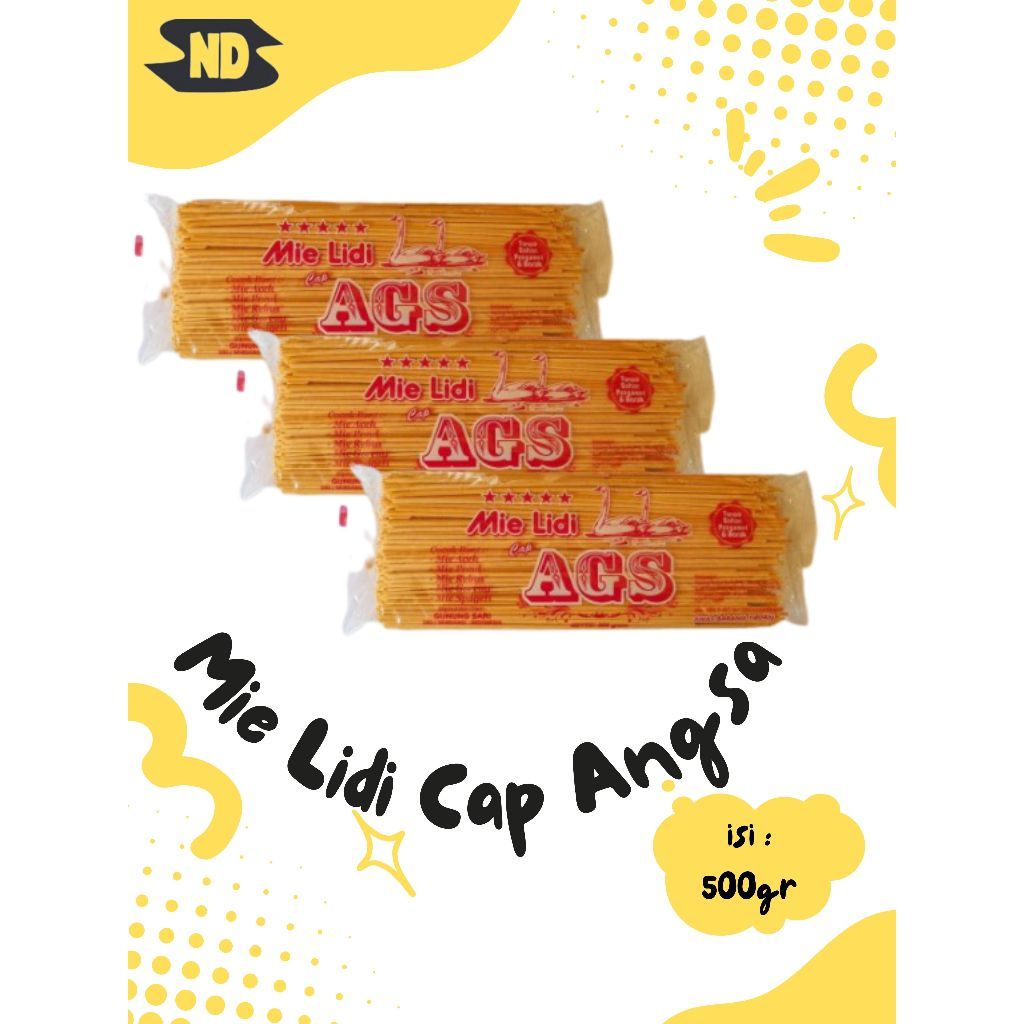 

Mie Lidi atau Mie Gombak Cap AGS atau ANGSA 500 gr