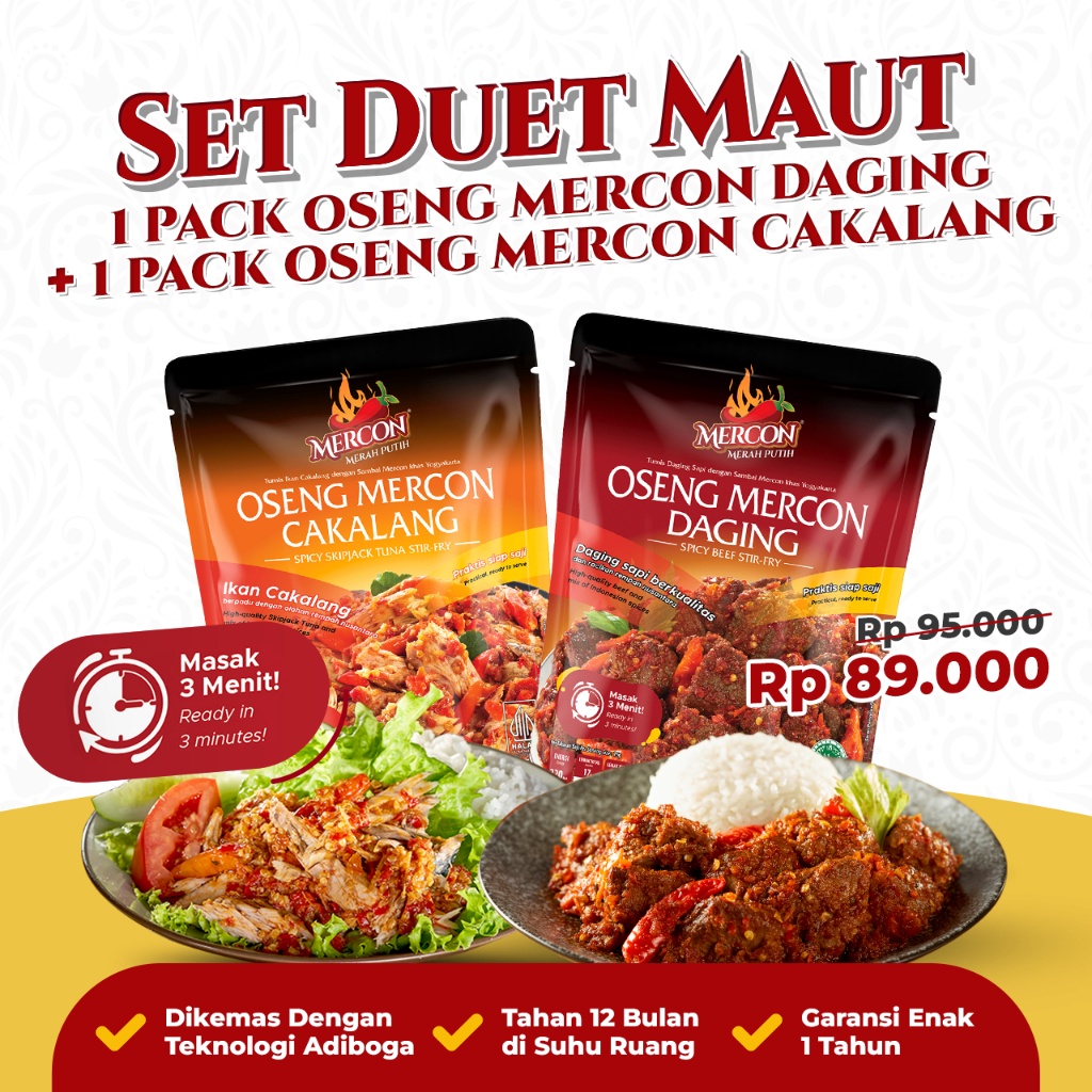 

TERBARU Mercon Merah Putih Set Duet Maut Oseng Mercon Daging Cakalang