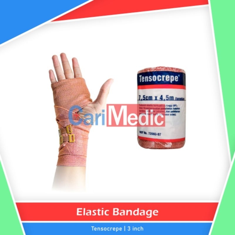 Tensocrepe 3inch | Perban Elastis 7.5cm x 4.5m | Elastic Bandage
