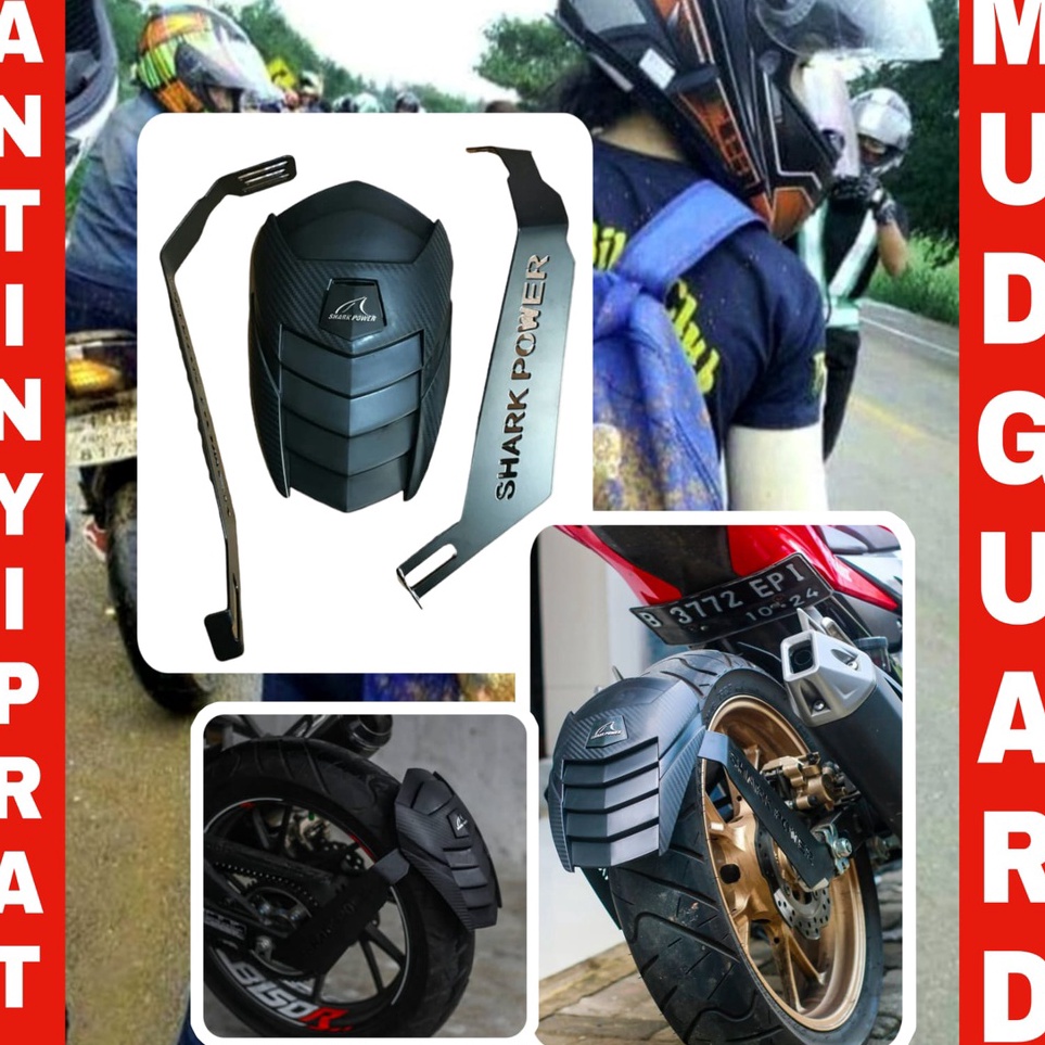 NPL MudguardMud Guard Penahan Lumpur SHARK POWER Buat R15 v2V3XabreCbrNinja 25 FiVixionGsxMt15 Mudgu