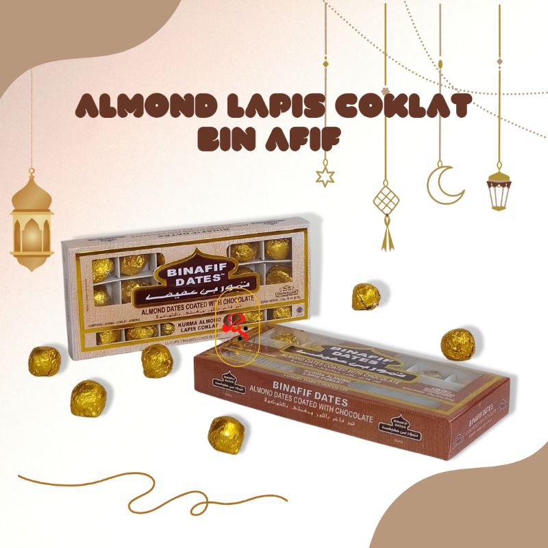 

coklat kurma isi kacang almond Bin Afif