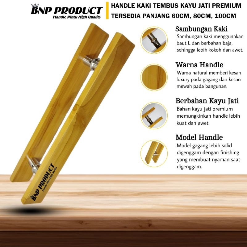 Handle Pintu Full Kayu Jati / Tarikan pintu modern / Gagang pintu kayu jati premium / tarikan pintu 