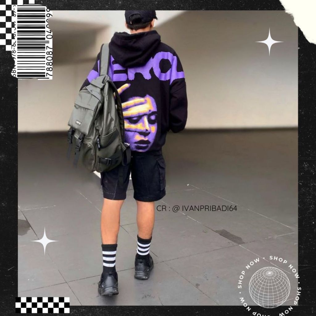 BRTWL - HOODIE BOXY OVERSIZE - MERCY l FULL PRINT STREET WEAR STYLE ORIGINAL BRTWL TERLARIS