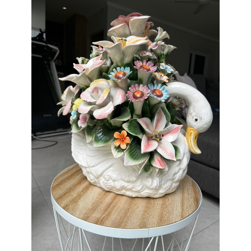 preloved hiasan/pajangan angsa bunga aesthetic vintage