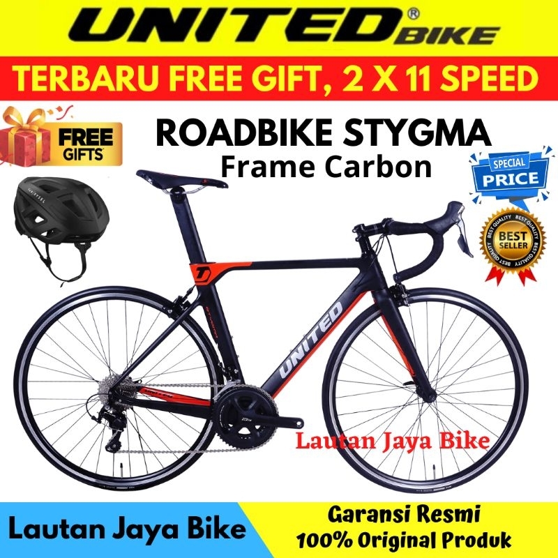 Sepeda Roadbike 700c UNITED STYGMA frame carbon new