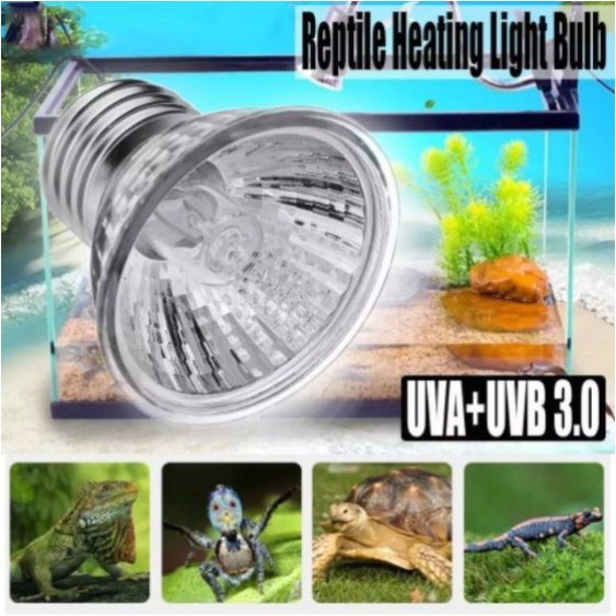 Lampu Nomoy 25 watt UVA UVB Pemanas Penghangat Kesehatan Kandang Reptil Kura Kura Iguana Kadal Gecko