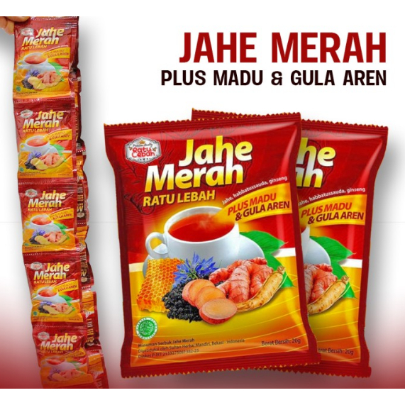 

Jahe Merah Super Ratu Lebah Minuman Herbal Kesehatan Dengan Habbatussauda Plus Madu & Gula Aren