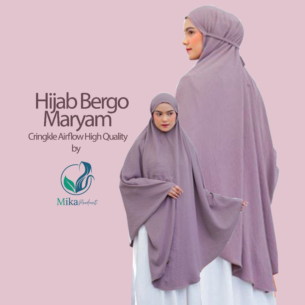 HIJAB BERGO CRINKLE AIRFLOW PREMIUM/KERUDUNG BERGO BAHAN CRINKLE AIRFLOW PREMIUM