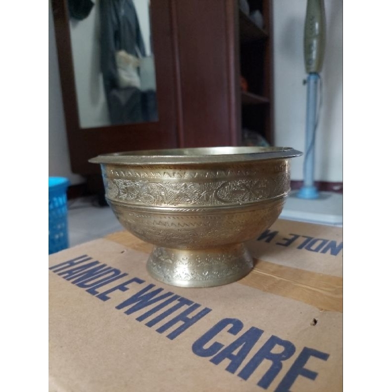 bokor kuningan antik (kuno) 16cm