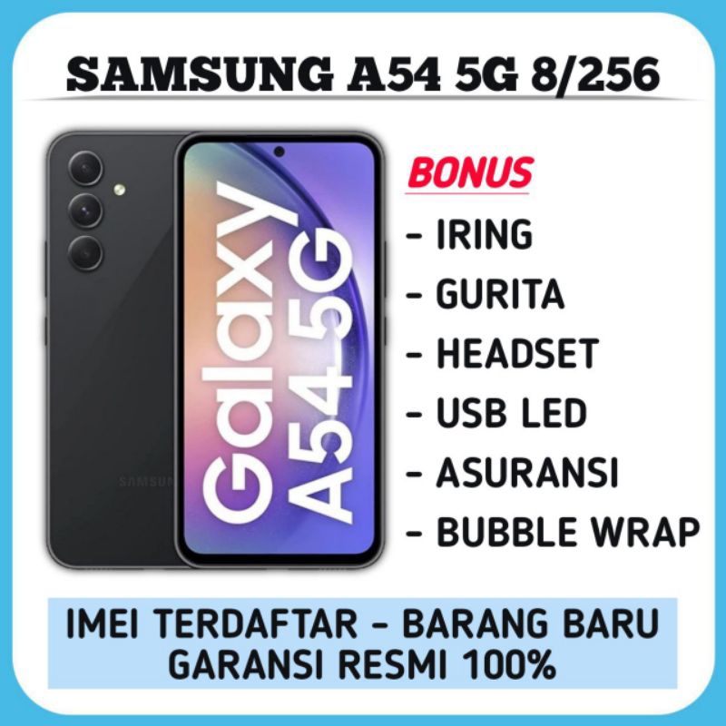 SAMSUNG A54 5G 8/256 GB GARANSI RESMI + FULL BONUS