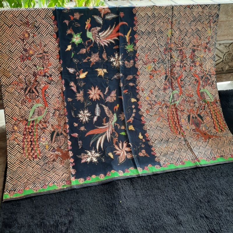 Kain Batik Tulis solo merak latar gedek bahan kemeja blouse pria wanita kado