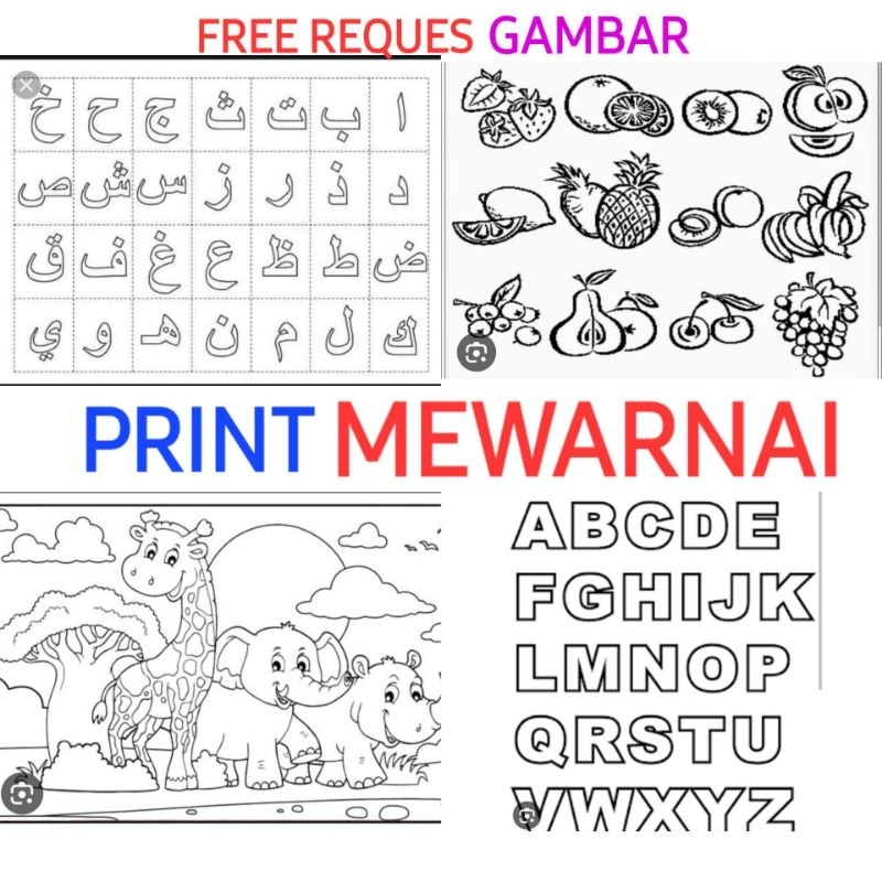 

PRINT MEWARNAI A4 FREE REQUES GAMBAR