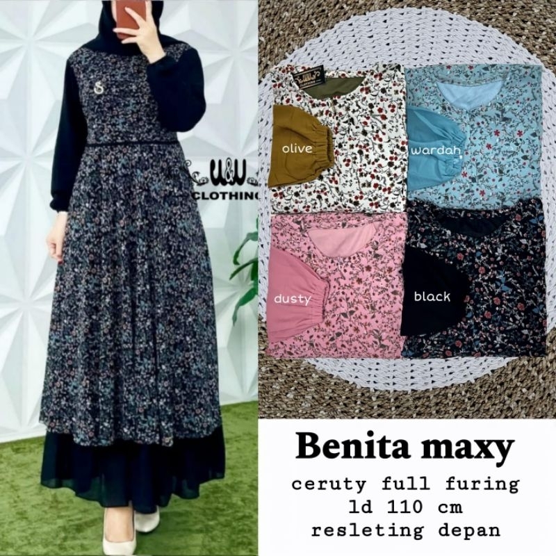 BENITA MAXY//DRESS//PAKAIAN WANITA//GAMIS