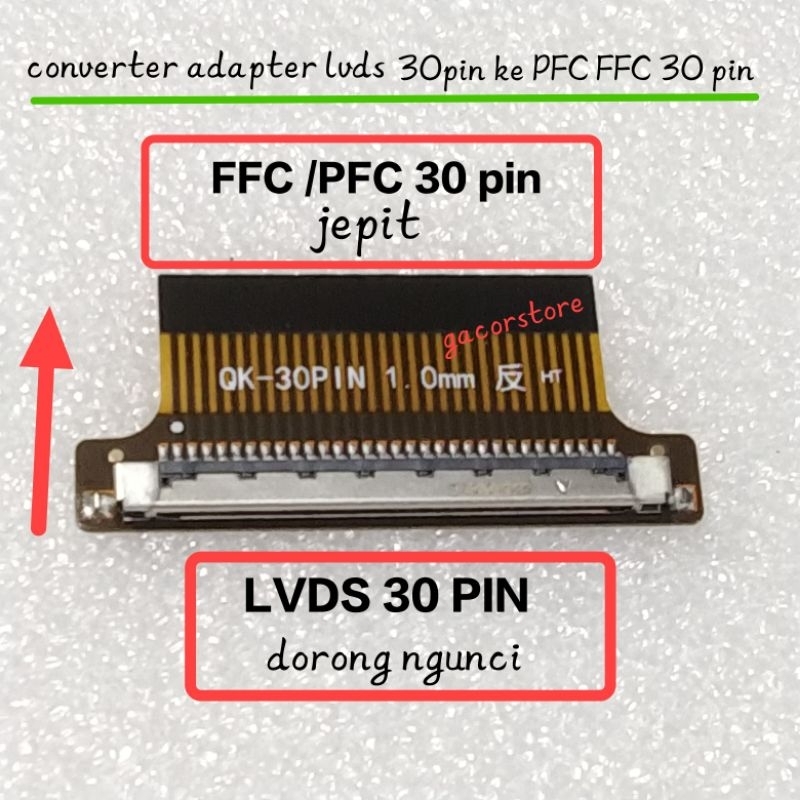 converter adapter modifan panel 30 pin LVDS ke 30 pin PFC ffc