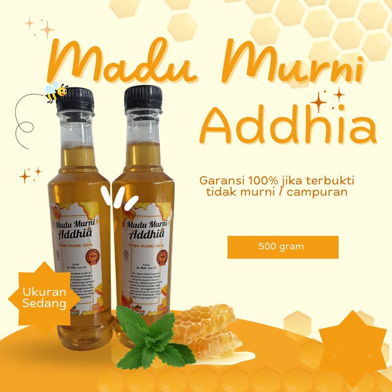 

MADU MURNI ADDHIA - 500g MADU ASLI TANPA CAMPURAN