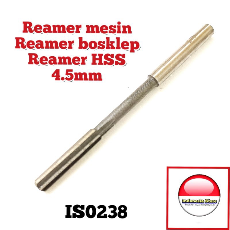 Reamer bosklep 4.5mm HSS reamer mesin lemer lurus 6flute