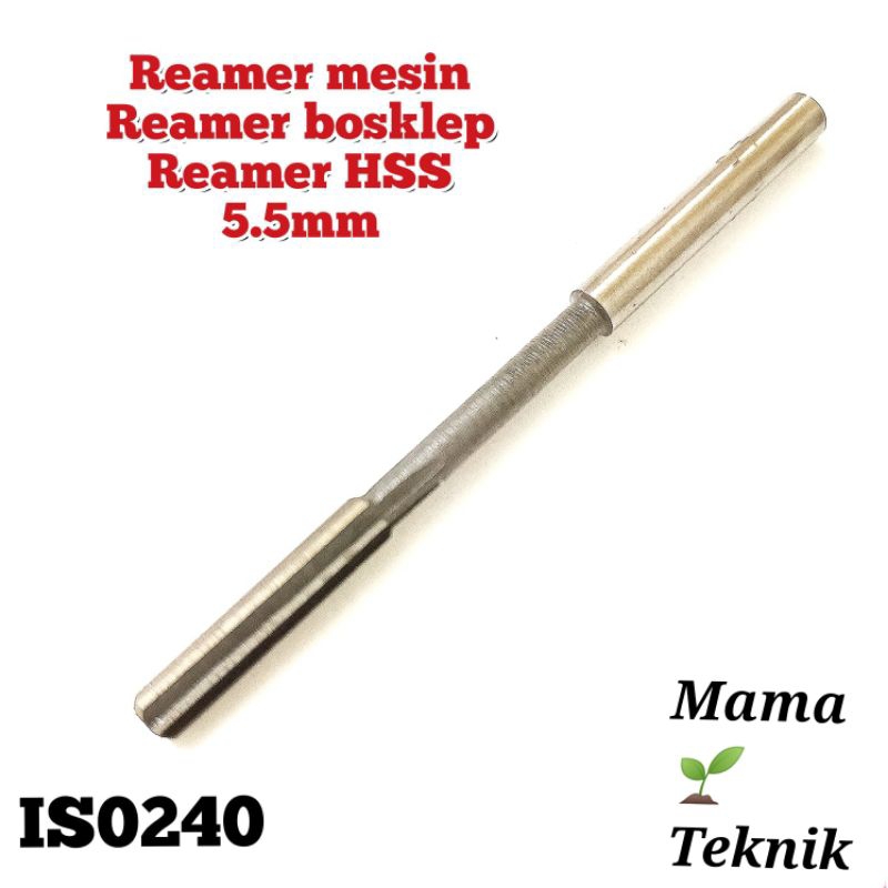 Reamer bosklep 5.5mm HSS reamer mesin lemer lurus 6flute