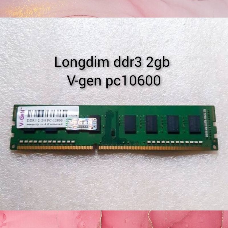 Memory Ram Pc komputer DDR3 2GB pc 10600 V-gen bukan ram laptop ddr3 2gb pc 12800