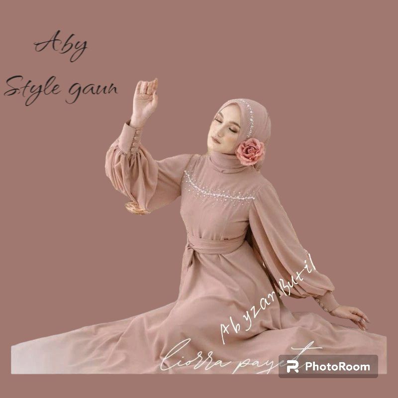 Liora payet gaun Wanita Muslimah Gaun pesta gaun kondangan gamis muslimah Bahan maxmara