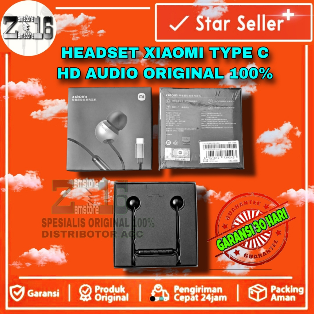 Headset xiaomi Handsfree Earphone USB Type C Original HD Audio Ori xiomi