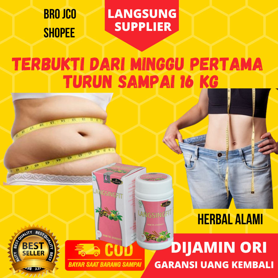 LANGSINGFIT Binasyifa Pelangsing Obat Diet Herbal Penurun Berat Badan Aman BPOM Body Slim Langsing A