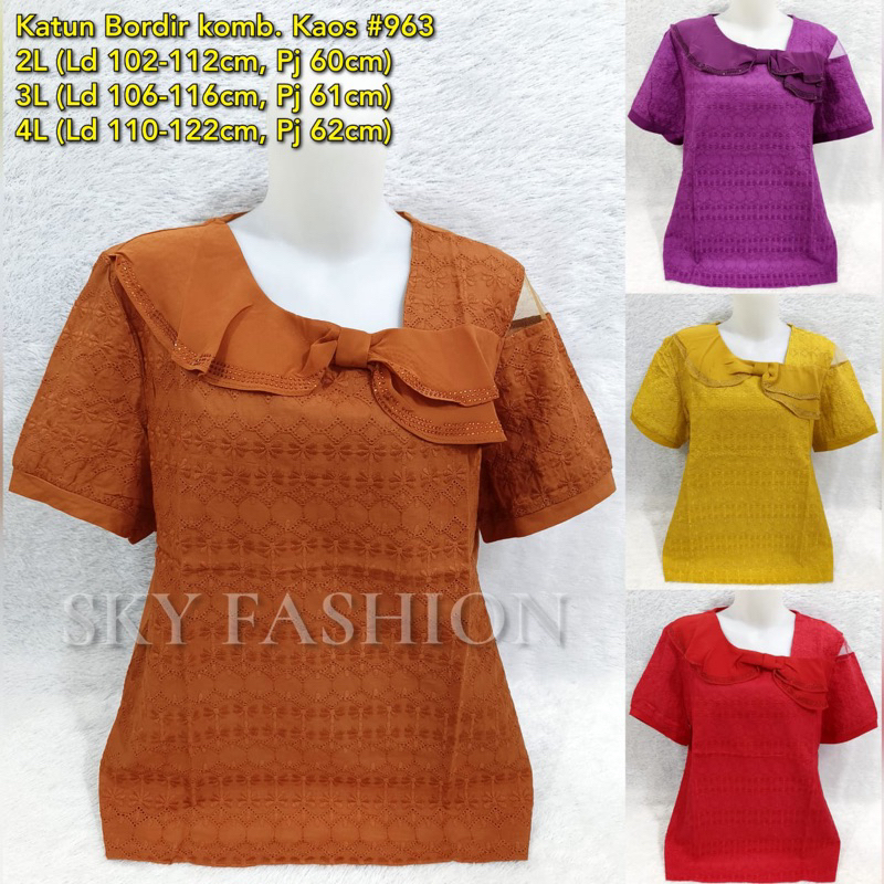 BLOUSE KATUN BOLONG IMPORT/BLUS KATUN BORDIR FREE BROS