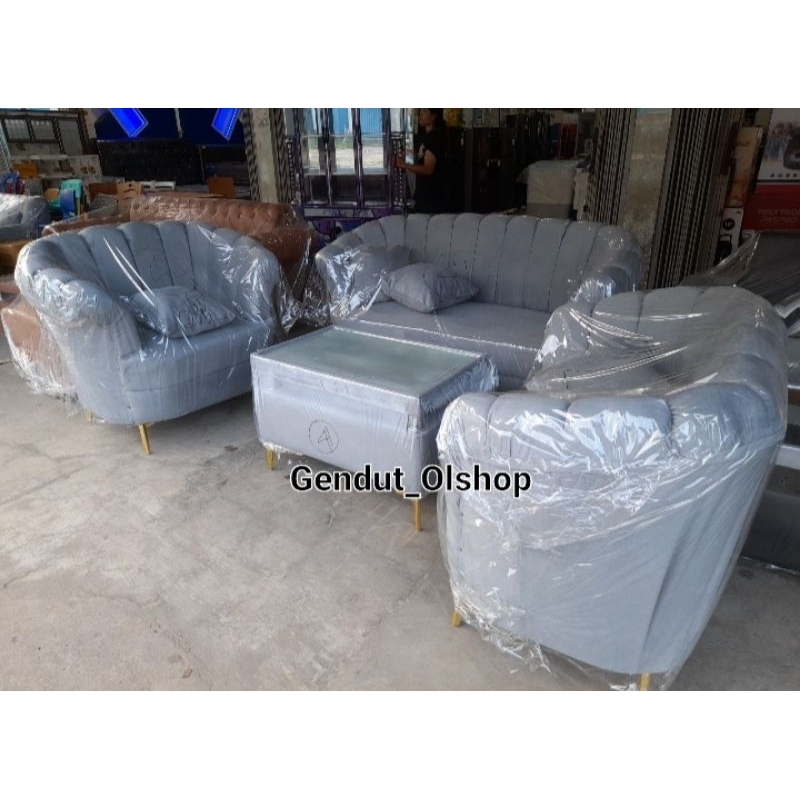 (Khusus Wilayah Kota Palembang) Kursi Tamu Kerang / Sofa Kerang 2-1-1, Sofa Tamu Kerang, Sofa Minima
