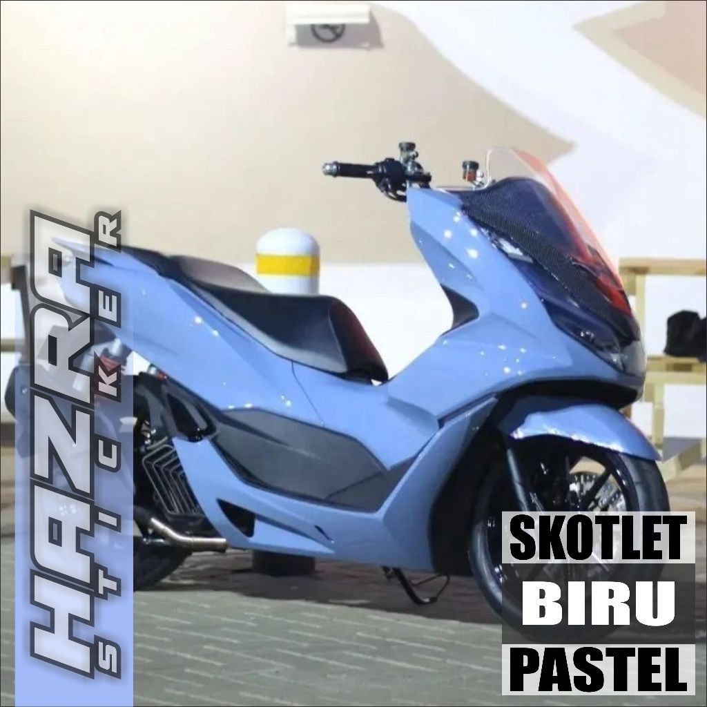 Skotlet Sticker Biru Pastel Scotlite ice blue pastel Glossy Doff Lebar 45cm