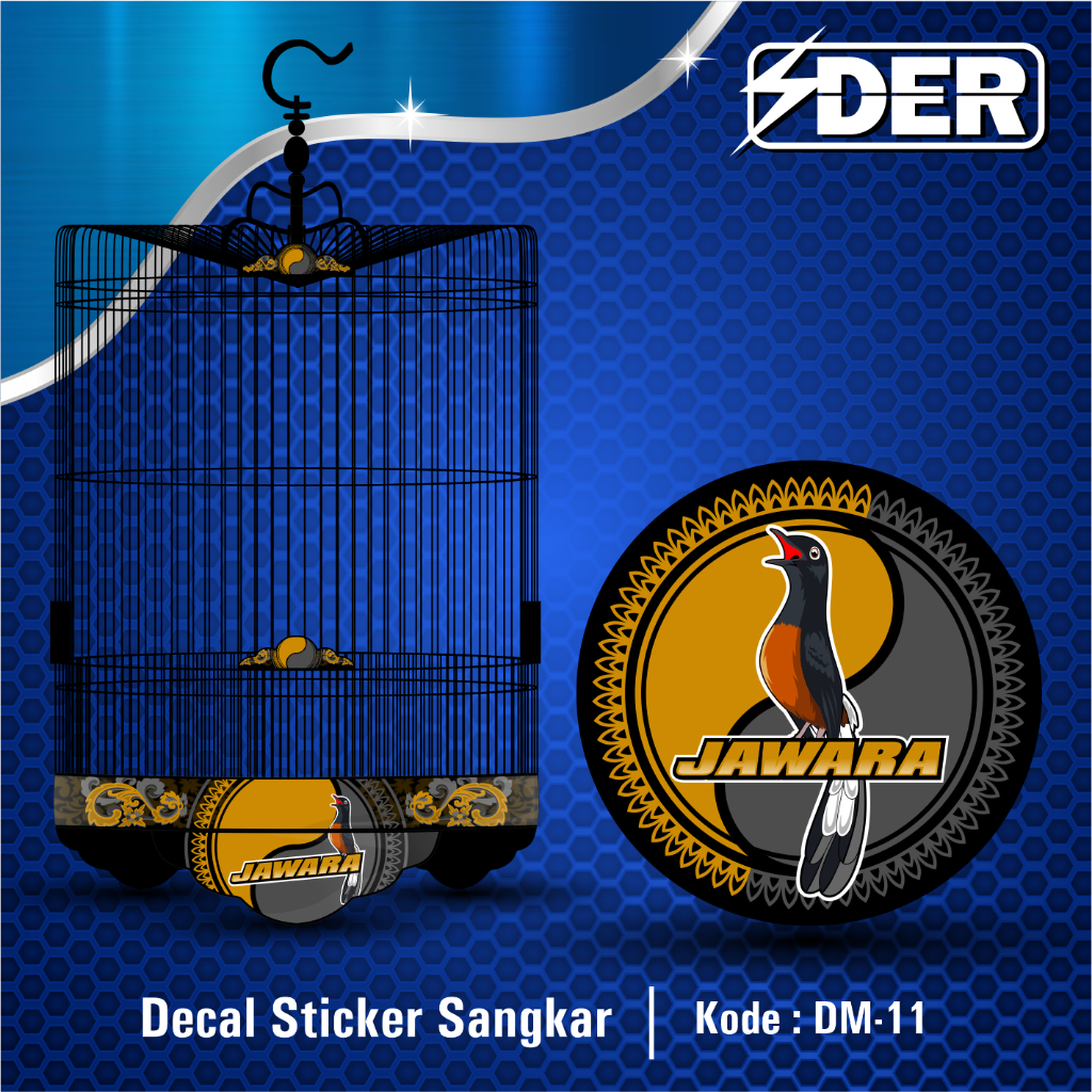 Variasi Sticker Decal Tebok Sangkar Murai Nomer 1 2 3 EBOD JAYA BNR ORIQ