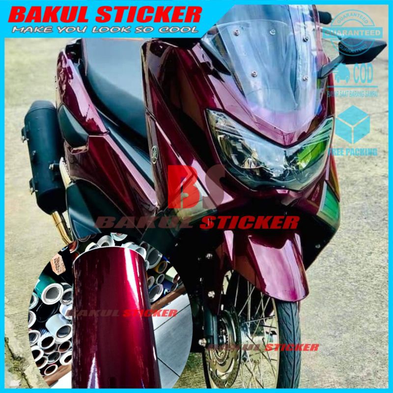 Skotlet Stiker Motor Merah Tua Mettalik Candy Scotlite Dark Red Candy Skotlet Motor Vario Merah Tua 