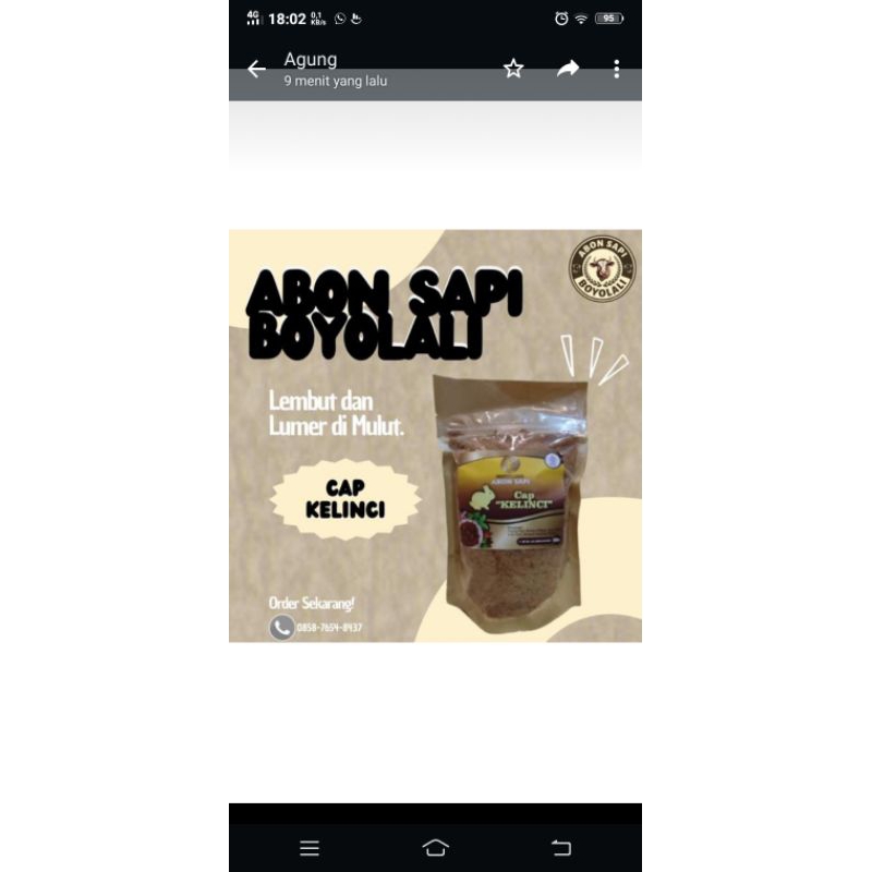 

Abon Sapi Boyolali Cap Kelinci