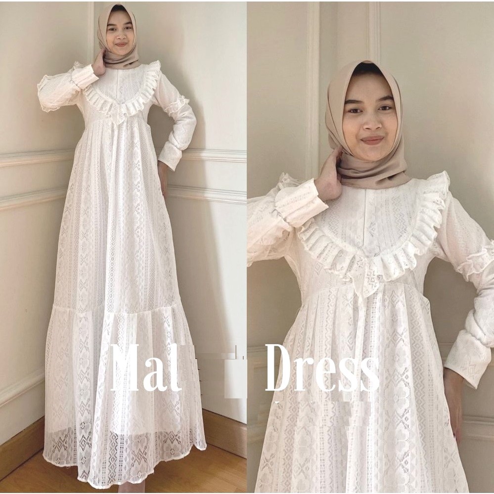 C07 Dres / Dress Premium Lebaran Remaja Ibu Warna Putih Jumbo Mewah Kasual Mewah Kekinian 2024 LD 11