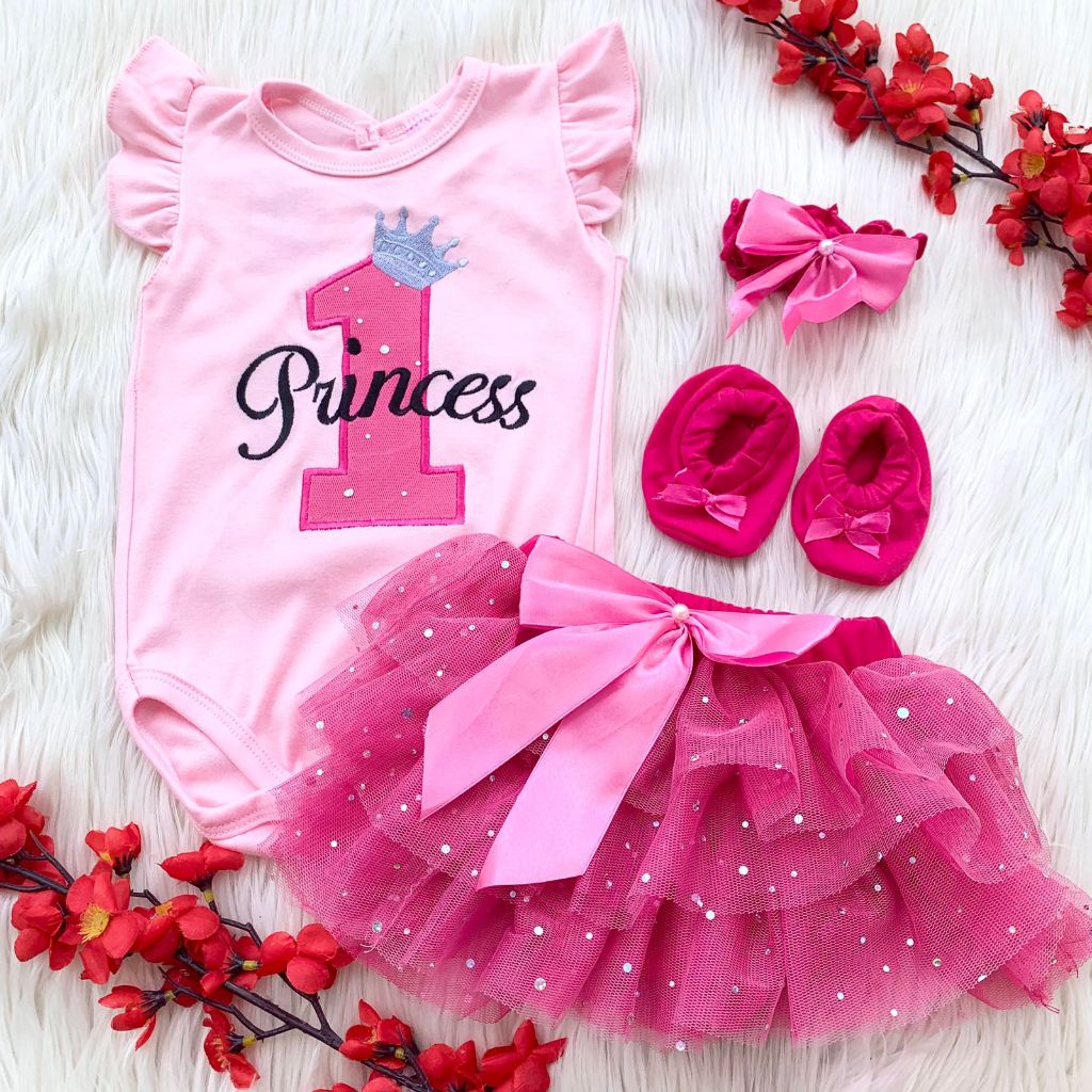 Baju setelan jumper rok tile bandana sepatu kain lucu cantik fashion anak baby girl bayi perempuan c