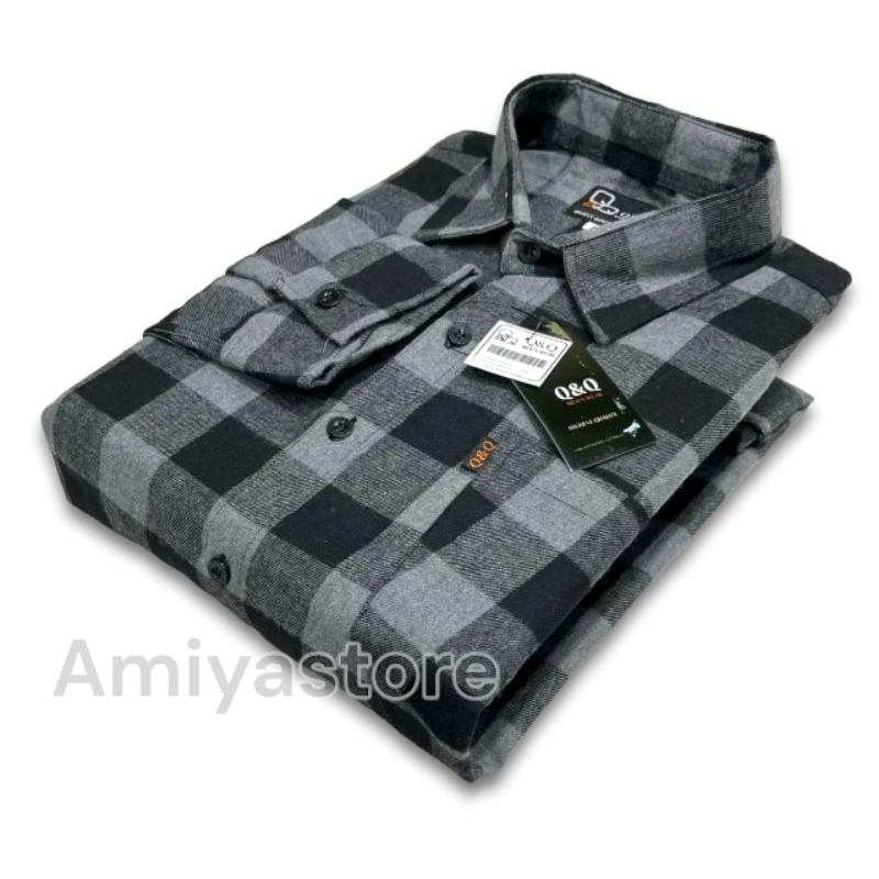 Kemeja Flanel Pria Ukuran Jumbo XXL, XXXL, XXXXL Motif Kotak Kotak Lengan Panjang  / Kemeja flannel 