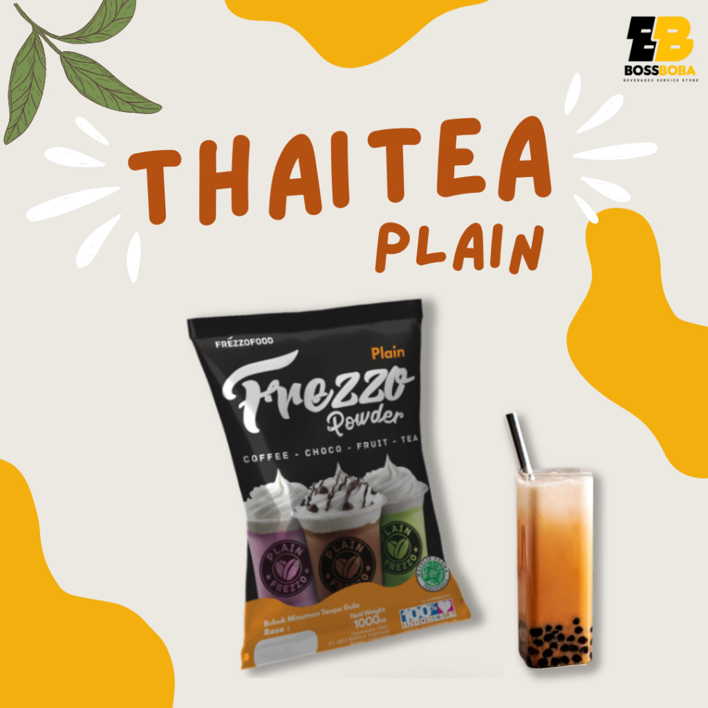 

Bubuk Minuman Rasa Thai Tea Plain Frezzo Powder Drink 1kg/Minuman Kekinian Murah/Bossboba