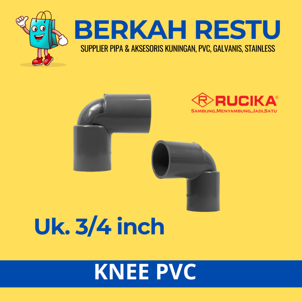 Elbow / Knee PVC 3/4 Inch AW Rucika 90 derajat