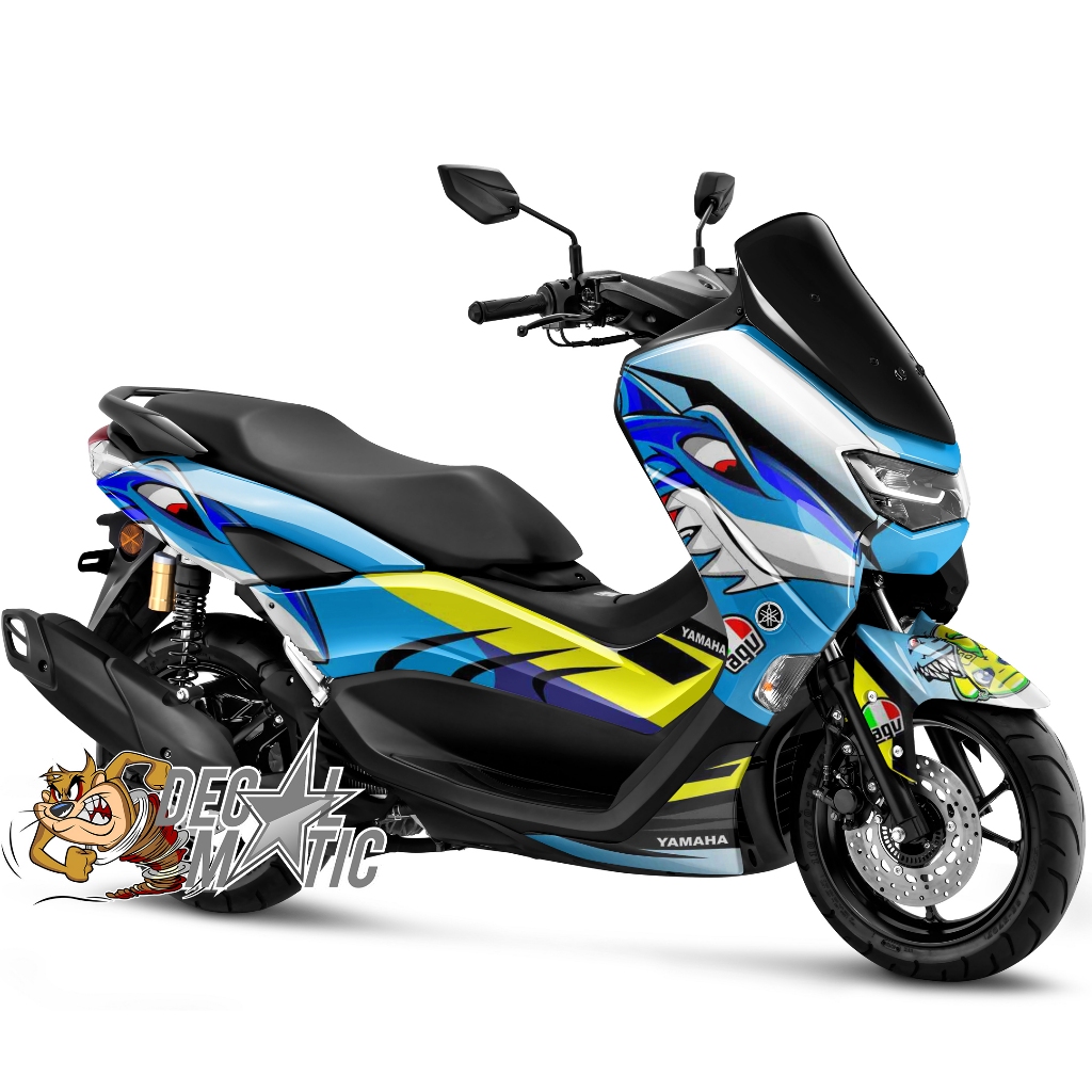 Decal Full body STIKER MOTOR Yamaha Nmax 155 - NEW NMAX - Neo Turbo - motif Hiu / SHark