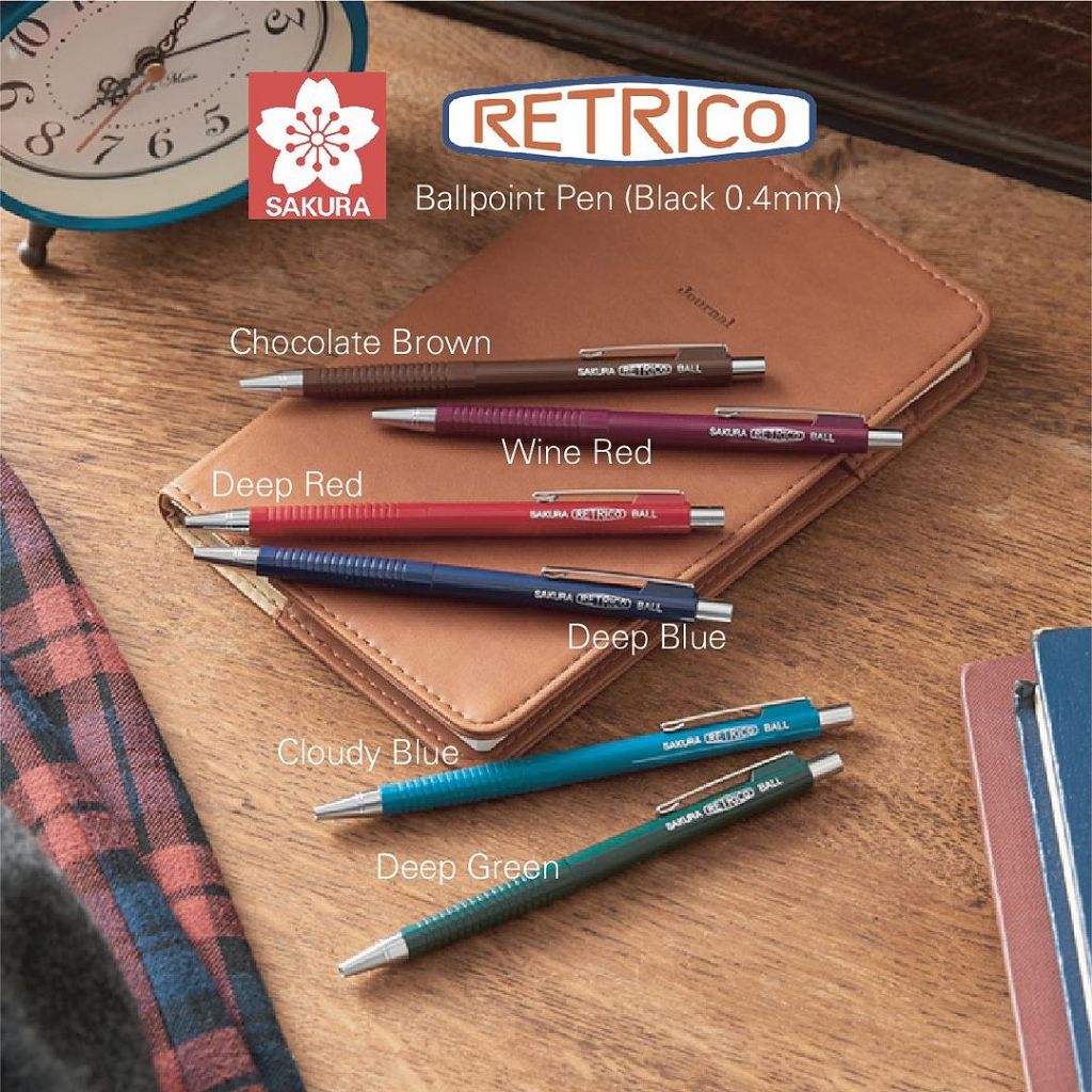 

Sakura Retrico Ballpoint Pen Retractable Refillable Bolpen