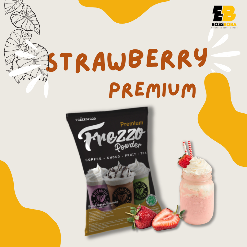 

Bubuk Minuman Rasa Strawberry Premium Frezzo Powder Drink 1kg/Minuman Kekinian Murah/Bossboba