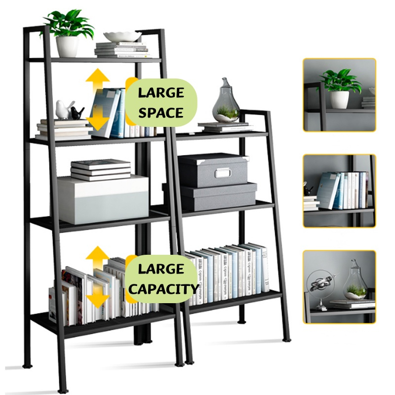 4 Tingkat Rak Buku Rak Ruang Tamu Serbaguna Rak susun besi Buku Dekorasi Ruang Tamu Serbaguna Rak