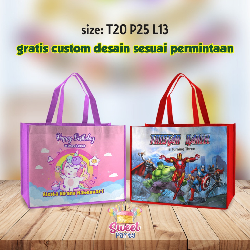 

PROMO TAS TERLARIS DI SHOPEE TAS ULTAH / ULANGTAHUN ANAK CUSTOM NAMA DAN FOTO
