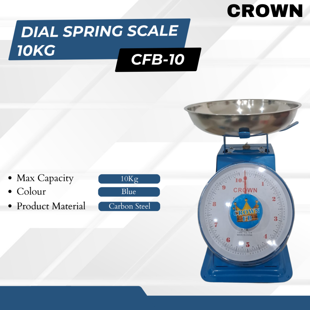 Timbangan Manual Jarum Duduk Original CROWN 10 KG ANTI KARAT/TIMBANGAN ANALOG