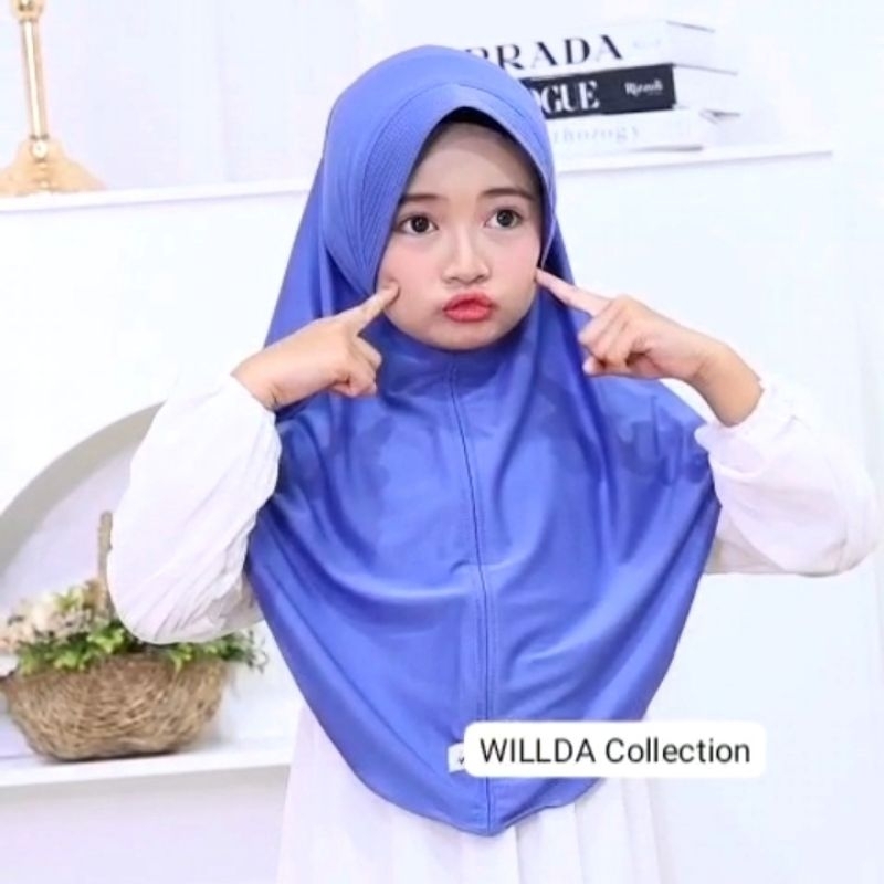 Jilbab Instan Anak , bergo jersey premium , hijab intan oval anak usia 4 - 8 tahun by Wilda collecti