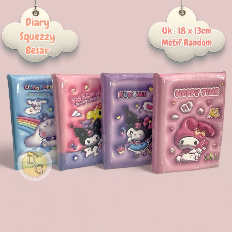 

BUKU DIARY SQUISHY SANRIO KUROMI MELODY BESAR / NOTES BOOK CATATAN LUCU