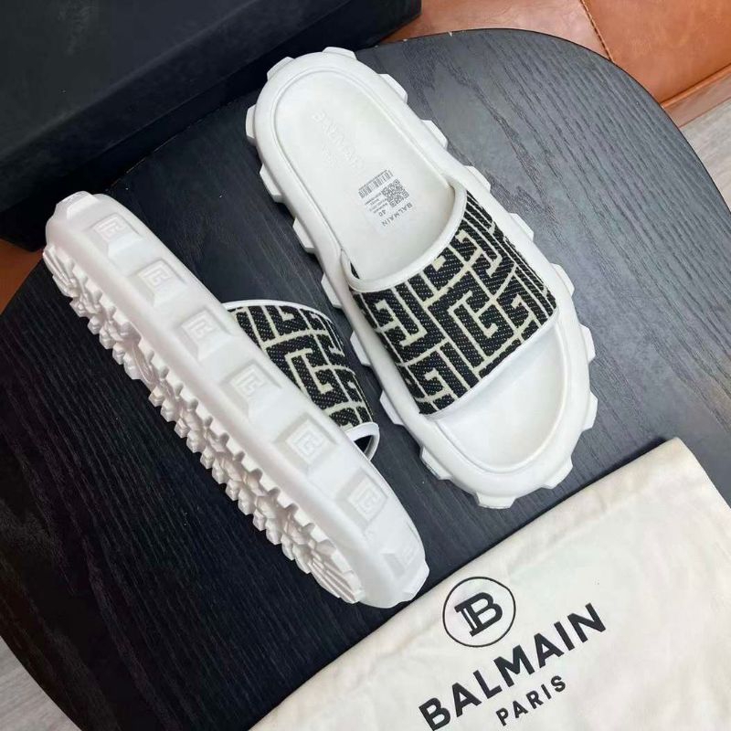 SANDAL SLIDE SELOP PRIA BALMAIN WHITE MIRROR VIP