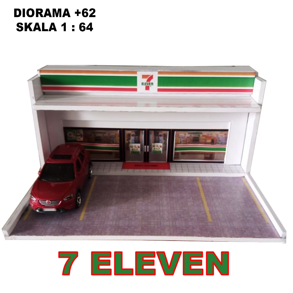 DIORAMA / MINIATUR 7ELEVEN SKALA 64 BAHAN FULL PVC BOARD