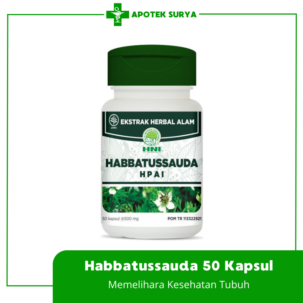 Habbatussauda Kapsul HNI HPAI 50 Capsul Ekstrak JInten Hitam Memelihara Kesehatan | Apotek Surya Sem